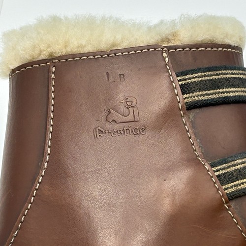 Prestige Sheepskin Lined Leather Fetlock Boots - Large - 2 Tab Elastic Closures - Picture 3 of 9