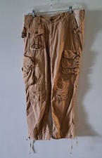 Vintage Ralph Lauren Paratrooper Utility Cargo Pants Women Sz 12 Khaki Tan