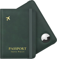 Passport Holder with Airtag   Slim RFID Travel Wallet
