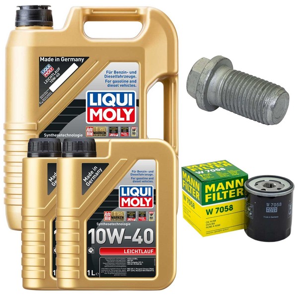MotoröL Filter Set 10W-40 Liqui Moly 7 Liter + Schraube FüR Fiat Ducato 2.0 JTD-image