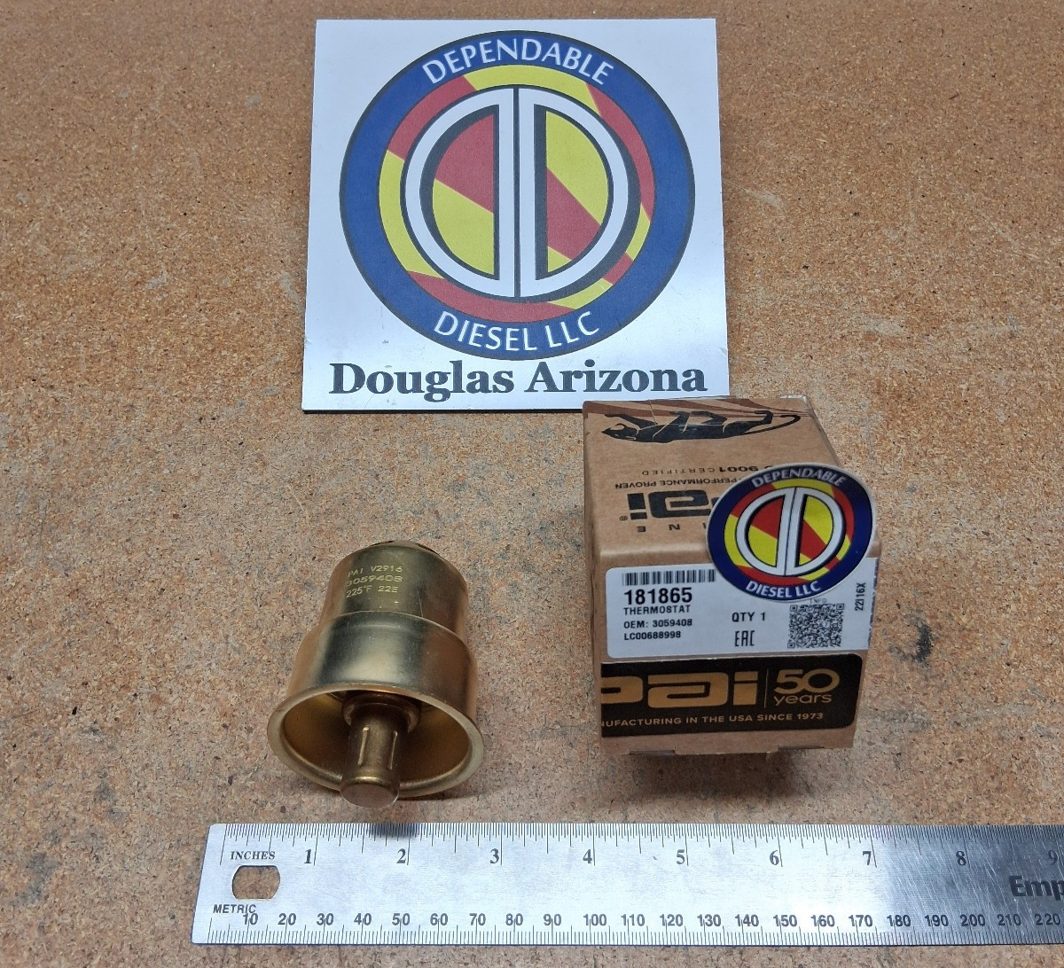 Thermostat 225° for Cummins N14 855 L10 M11. PAI # 181865 Ref
