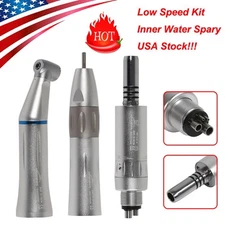 Dental Slow Speed Handpiece Inner Spray Contra Angle/ Straight/ Air Motor 4-Hole