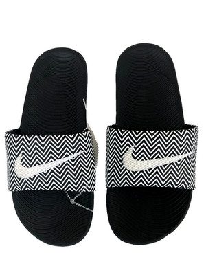 NEW NIKE Kawa SLIDES Sandals FLIP FLOPS~Women Sz 6~Black/White Shoes~882693-001