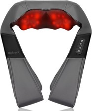 Nekteck Shiatsu Neck Massager with Heat for Pain Relief, Gray, NOT Cordless...