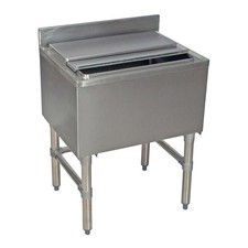 24" Stainless Steel Underbar Ice bin with 3" Backsplash, 12" bowl