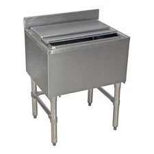 24" Stainless Steel Underbar Ice bin with 3" Backsplash, 12" bowl