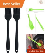 Essential Silicone Oil Brush Set - 2 PCS for Safe Grilling and Cooking - Black