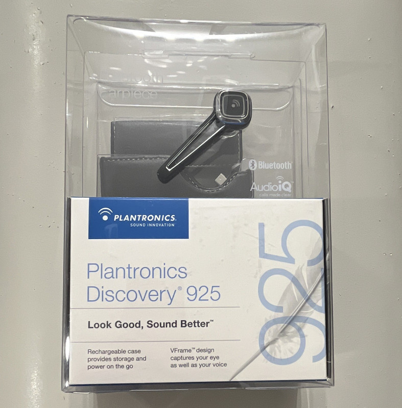 Plantronics Discovery 925 Bluetooth In-Ear Headset w/ Charging Case Black/Silver