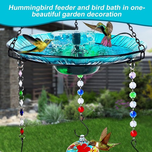 Hummingbird Feeder and Bird Bath for Outdoors 2-in-1 for Small Birds - Hummin... - Picture 2 of 6