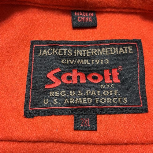 Schott CPO Shirt Mens 2XL XXL Orange Wool Outdoor Heavy Shacket Jacket Pocket - Picture 5 of 9