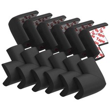 12 Pack Soft Corner Protector Baby Proofing Edge and Guards, Black