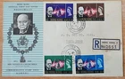 Hong Kong Churhill stamps registered FDC (sl toned)