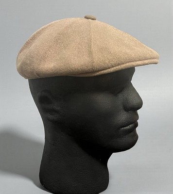 Vintage 1960 s KANGOL Design Men s Tan Wool Newsboy Cap Made In United Kingdom