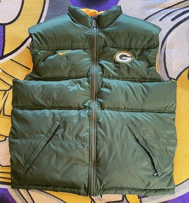 Vintage 90s Nike Green Bay Packers Reversible Lg Vest Puffer Jacket