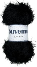 Eyelash Fun Fur Yarn Black