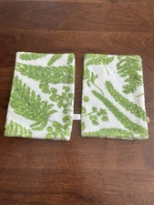 New Vintage Set Of 3 D. Porthault Bath Mitts, Fern/Tigre Pattern, Made In France