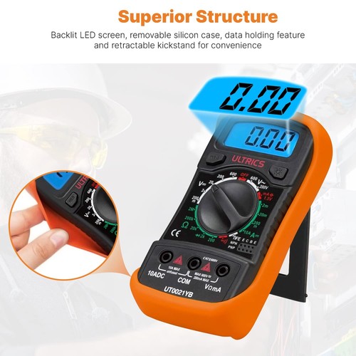 Multimetro Digitale Professionale Amperometro Voltmetro Ohmmetro Mini Portatile - Foto 12 di 24