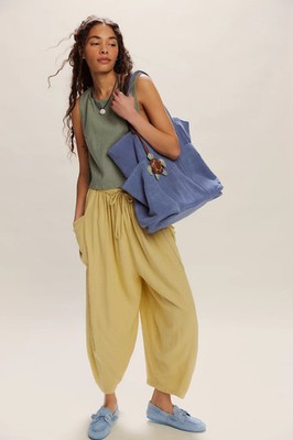 Free People Quinn Pants XS 2 Women's Casual Harem Lemon Pajama Pant NWT 45041