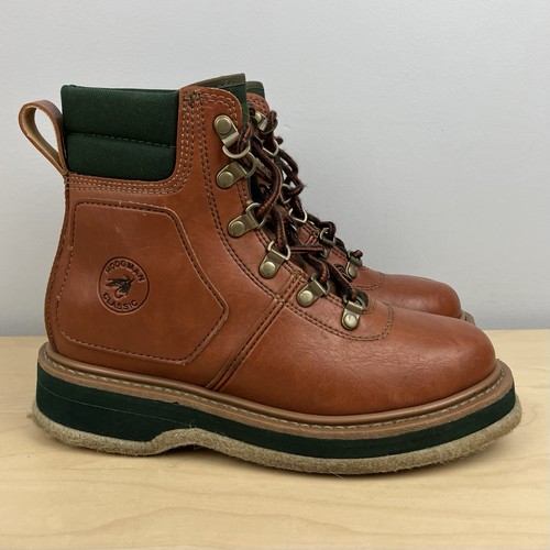 Hodgman Classic Kids Boys Size 5.0 Fly Fishing Boots Felted Sole Brown Green