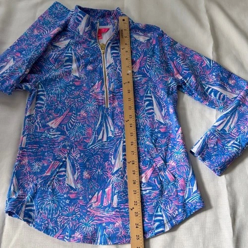 Lilly Pulitzer Blue and Pink Tropical Print Top image 7