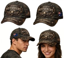 Old F*ckers Club-Vintage Baseball Cap Adjustable Distressed Embroid Hat Unisex