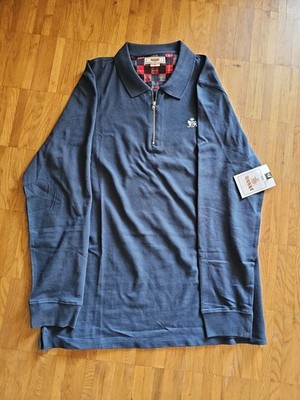 Baracuta X Vans Langarm Zip Polo Blau Größe M