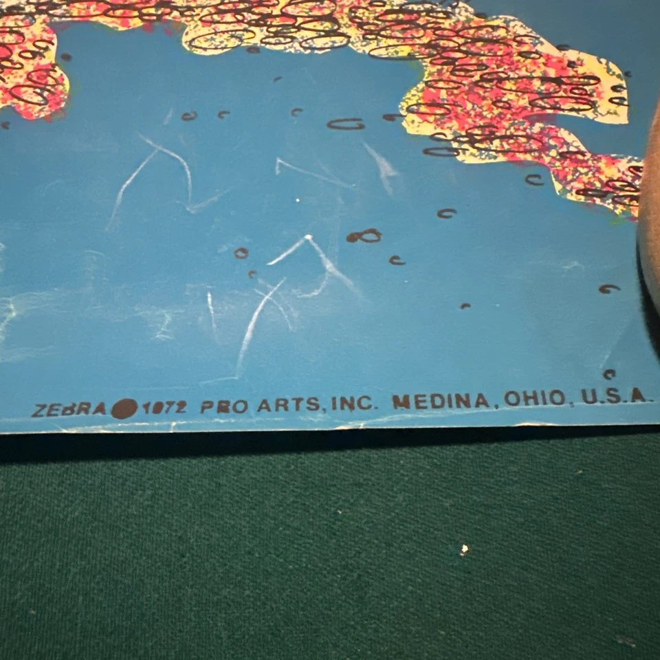 Original Vintage Poster Zebra Blossom Black light Pinup Rider 1972 - Image 4 of 4