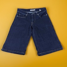 Levi s Womens 27 Classic Bermuda Denim Shorts Dark Wash Mid Rise