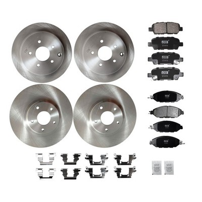 Front Rear Drilled Rotors Brake Pads for INFINITI JX35 QX60 NISSAN PATHFINDER