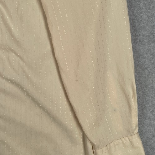 Vintage H Bar C Shirt 16-35 LT Geometric Beige Lightweight Pearl Snap Western - Picture 4 of 9