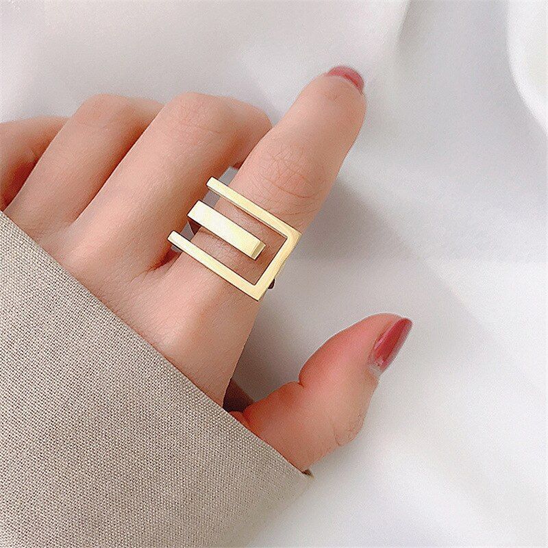 Amazon.com: Thousand silver 18k Gold Rings for Women Diamond Statement Ring  Fashion Chunky Band Rings for Women Men Gold Plated Wide Index Finger Rings  Jewelry: Clothing, Shoes & Jewelry