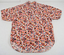 Vintage Leisure Shirt Guess Marciano Size M 80s Pink Orange Black Shapes MadeUSA