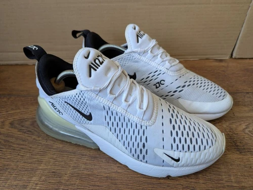 Nike Air Max 270 FlyKnit White Trainers Women Size UK 8 (AH6789-100) Great Con