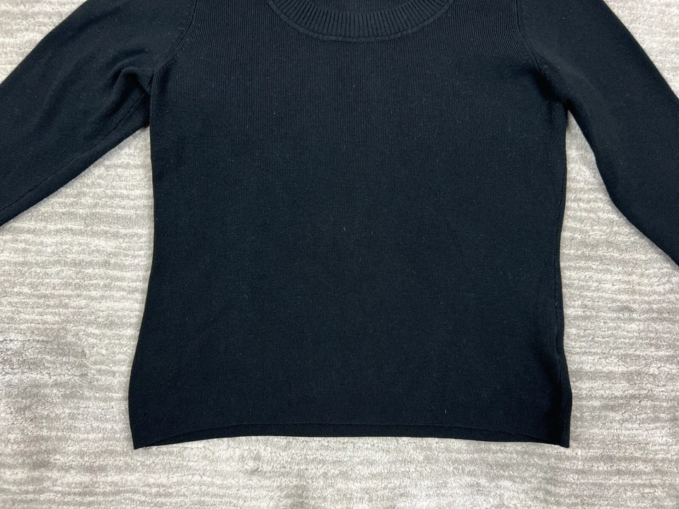 Suéter Pullover Investments Petites para Mujer PM Negro Manga 3/4 Foto 3 de 4