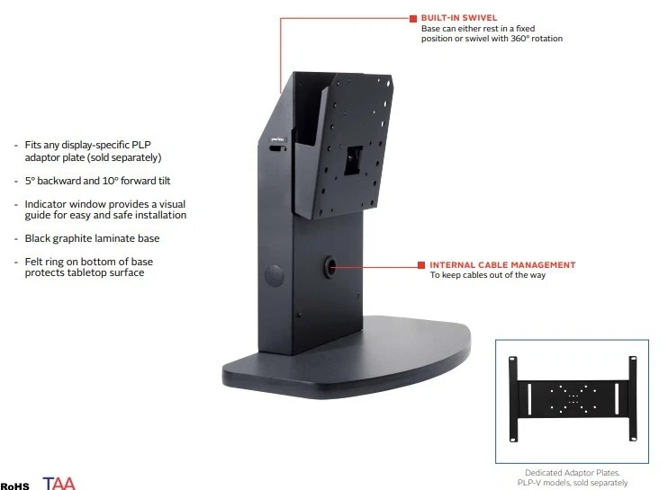 PEERLESS TV STAND FOR 32-50" LCD, LED, PLASMA TV ( TILT & SWIVEL ) - NEW - Image 3 of 4