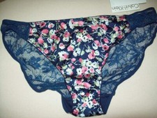 NWT CALVIN KLEIN POLY elastane BIKINI PANTIES print w lace back F3332 FMK L