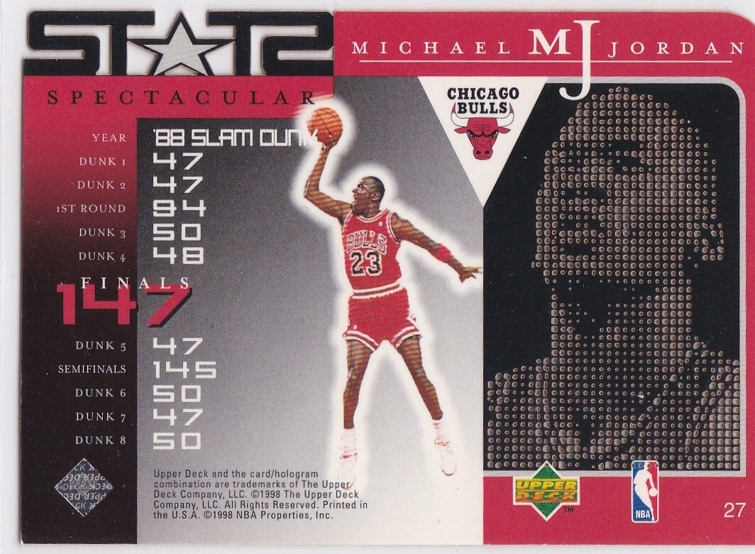 MICHAEL JORDAN Chicago Bulls DIE-CUT Basketball Card SPECTACULAR