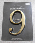 Baldwin Brass #9 or #6 house number Solid Polished Brass 0679