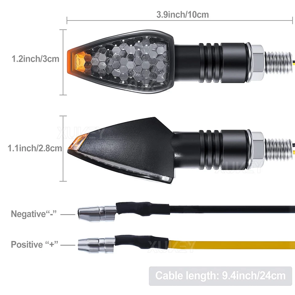 Paquete de 4 luces intermitentes ámbar universales para motocicletas para Suzuki DRZ400s Foto 4 de 4