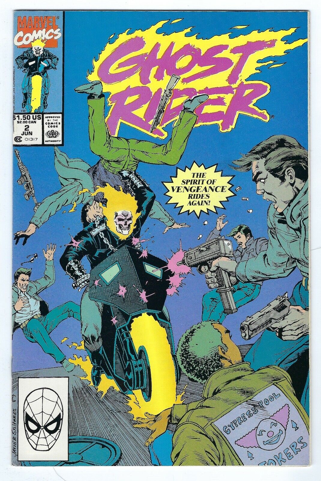 Ghost Rider #2 1st Appearance of the new Blackout Ray Carrigan 1990 series