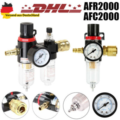 Druckminderer Druckluft Filter 1/4'' Regler Kompressor Wasserabscheider Manometer