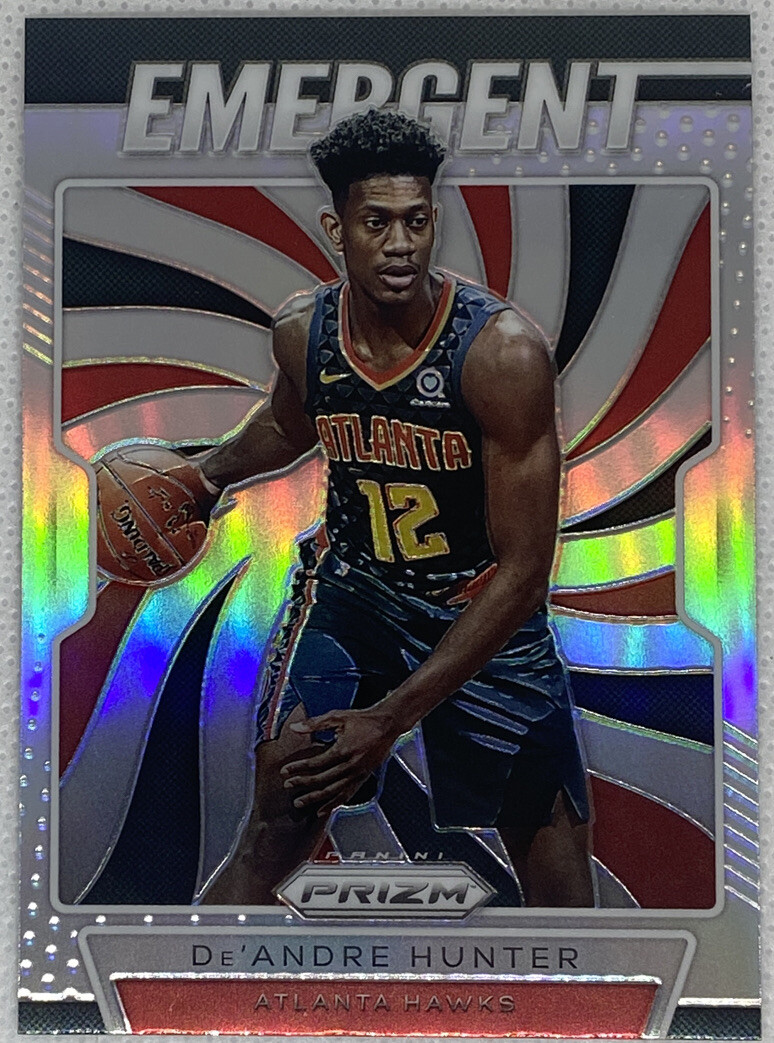 De'Andre Hunter RC 2019-20 Panini Prizm #9 Emergent Silver ATLANTA HAWKS