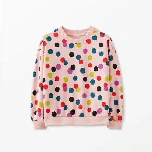 Hanna Andersson Print Balloon Sleeve French Terry Sweatshirt in Confetti Pink 4