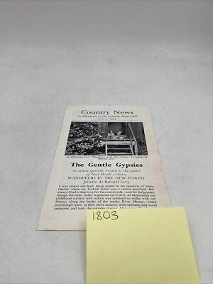 Country News Magazine March 1960 Gentle Gypsies Juliette De Bairacli Levy 1st Ed
