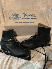 Vintage Riedell Red Wing Minn Ice Skates Size 9 SLM Canadian Blades Black
