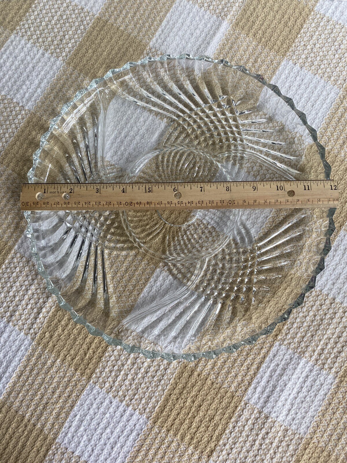 Vintage Indiana Glass Tiara Trillium Divided 4 Section Plate/ Relish Dish