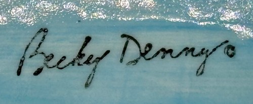 Set of 2 Becky Denny Signed Wall Art/Platters, Beach Scene Bathing Beauties Rare - Picture 8 of 8