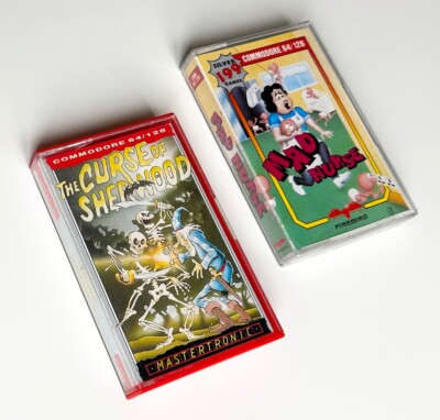 C64   Curse of Sherwood + Mad Nurse    COMMODORE 64 - games, BOXED  