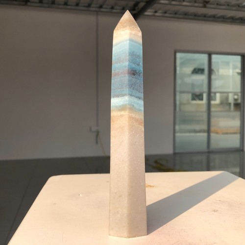 326g Natural trolleite Quartz Crystal Obelisk Wand Point Mineral Healing G208 - Foto 6 di 10
