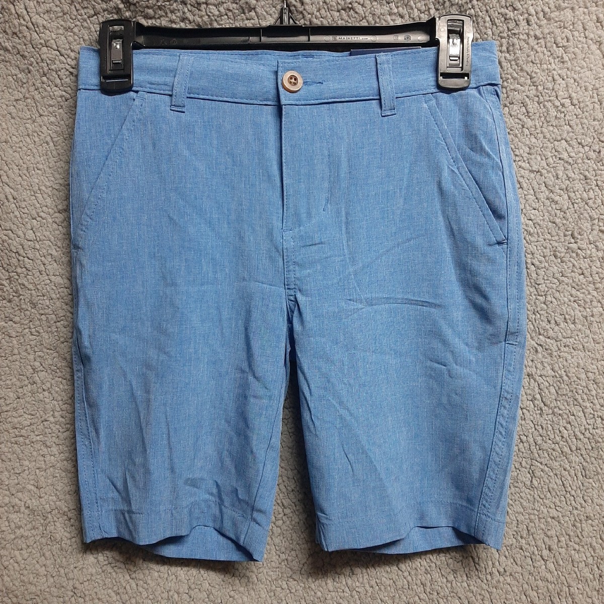 Izod Shorts Size 10 Boys Flat Front Stretch New Provence Blue